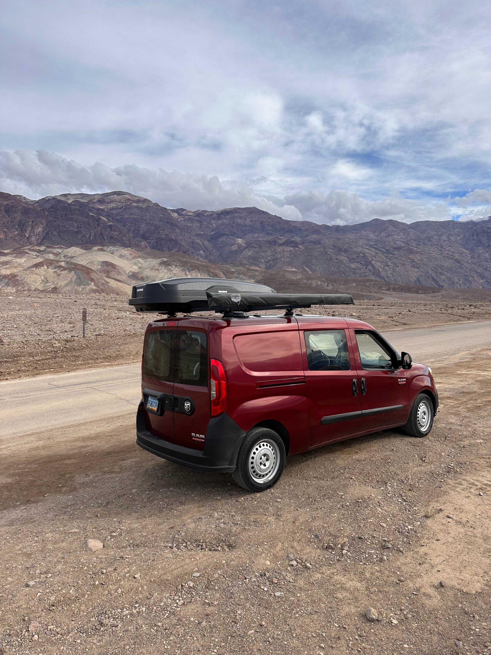 Camper van on Artists Drive in Death Valley National Park